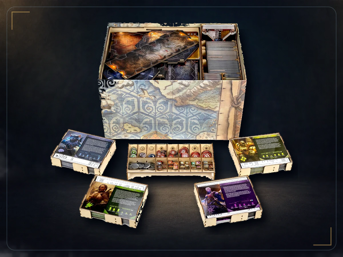 Wooden Organizer for Gloomhaven 2nd Edition. Gloom Tavern Insert, exact product listing photograph