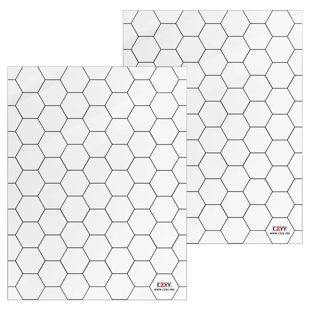 CZYY Acrylic RPG Game Mat, 2 Clear Battle Map Boards with 1" Hex Overlay