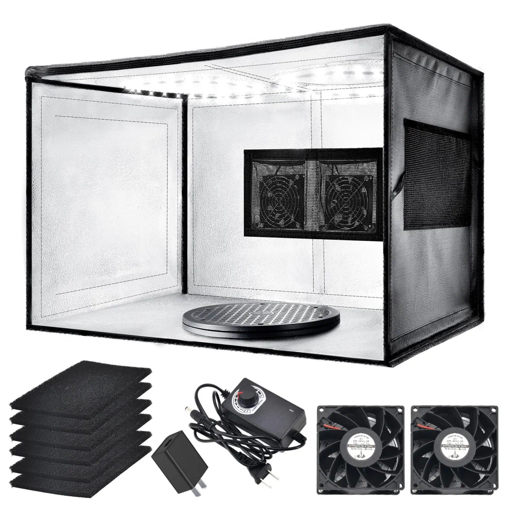 Airbrush Spray Booth with Dual Exhaust Fans,Portable Airbrush Paint