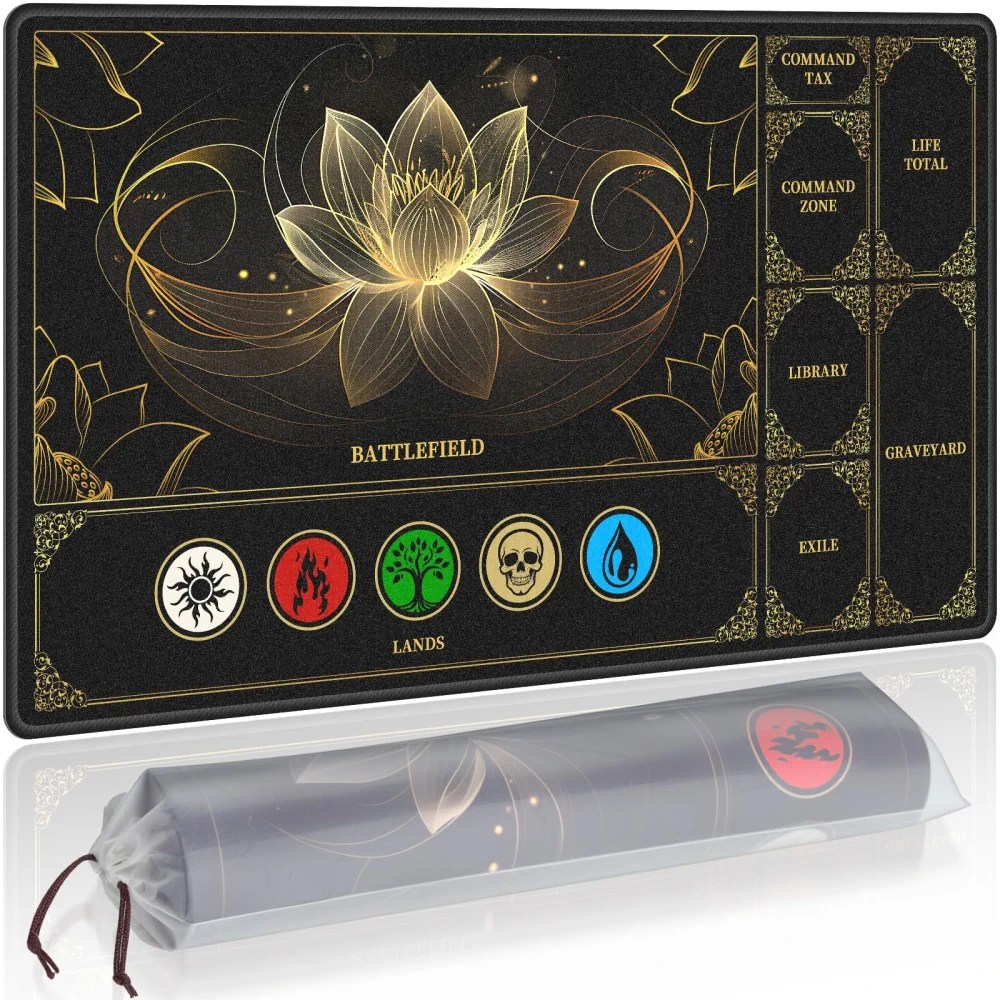 NiHome Playmat Compatible with MTG Magic The Gathering, Lotus Pattern